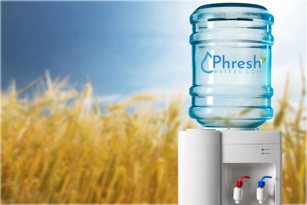 Plastic Water cooler over nature background